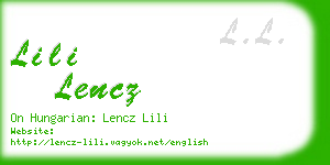 lili lencz business card